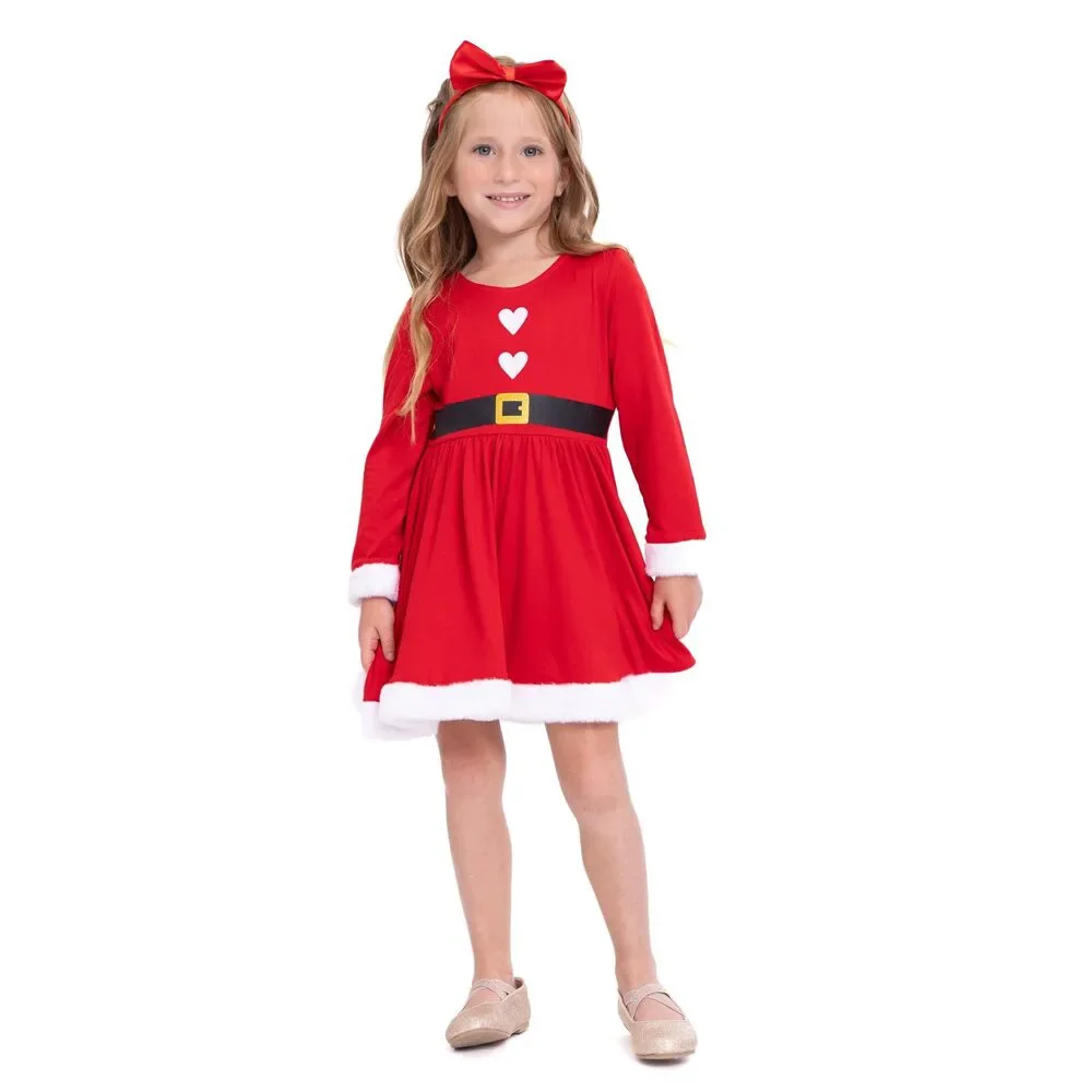 Holiday Time Girls Santa or Elf Dress + Hat, Sizes 18M-3T